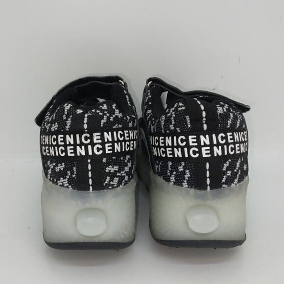 Aimoge Boys Pre-owned Black w/White Accents Roller Skate Sneakers - sz. 13C - Picture 4 of 5